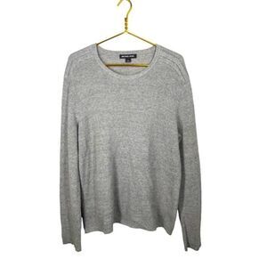 Michael Kors Mens Cotton/Wool Blend Gray Thermal Crewneck - Large‎